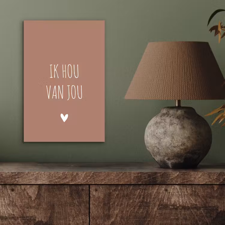 Spreuken - Ik hou van jou - Quotes aluminium wit klein -sfeer2