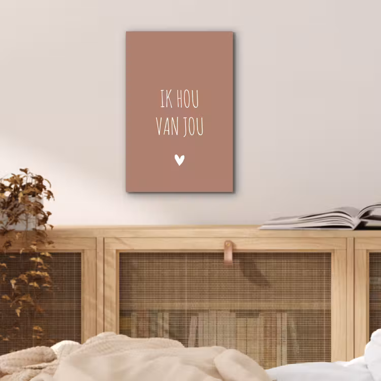 Spreuken - Ik hou van jou - Quotes aluminium wit klein -sfeer3