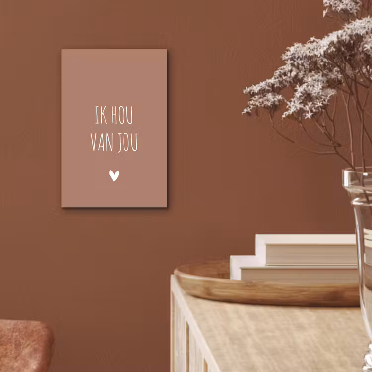 Spreuken - Ik hou van jou - Quotes aluminium wit klein -sfeer4