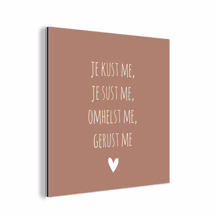 Spreuken - Je kust me je sust me - Maaike Ouboter - Quotes aluminium wit klein -3d