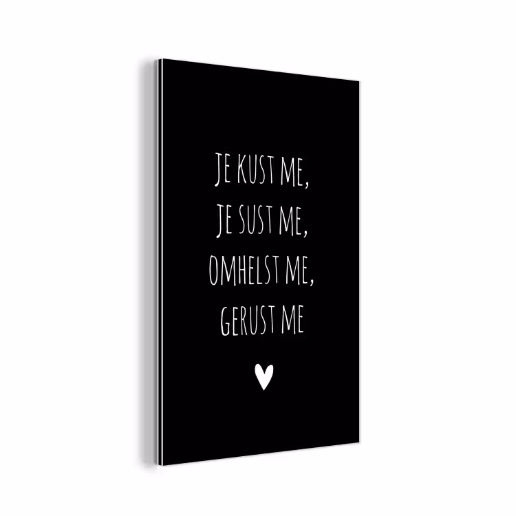 Spreuken - Je kust me je sust me - Quotes - Maaike Ouboter aluminium wit klein -3d