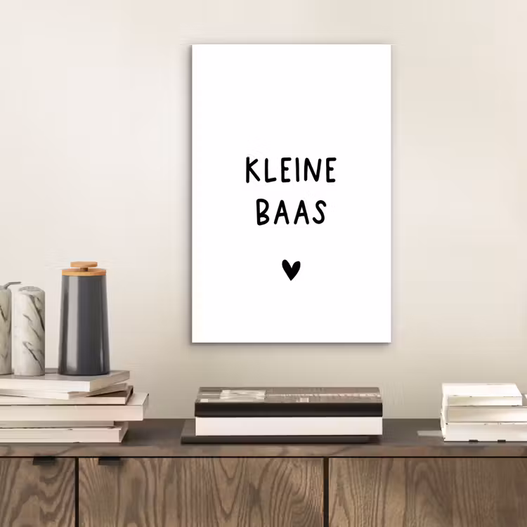 Spreuken - Kleine baas - Quotes aluminium wit klein -sfeer1