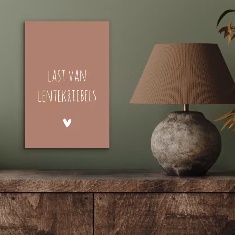 Spreuken - Last van lentekriebels - Quotes aluminium wit klein -sfeer2
