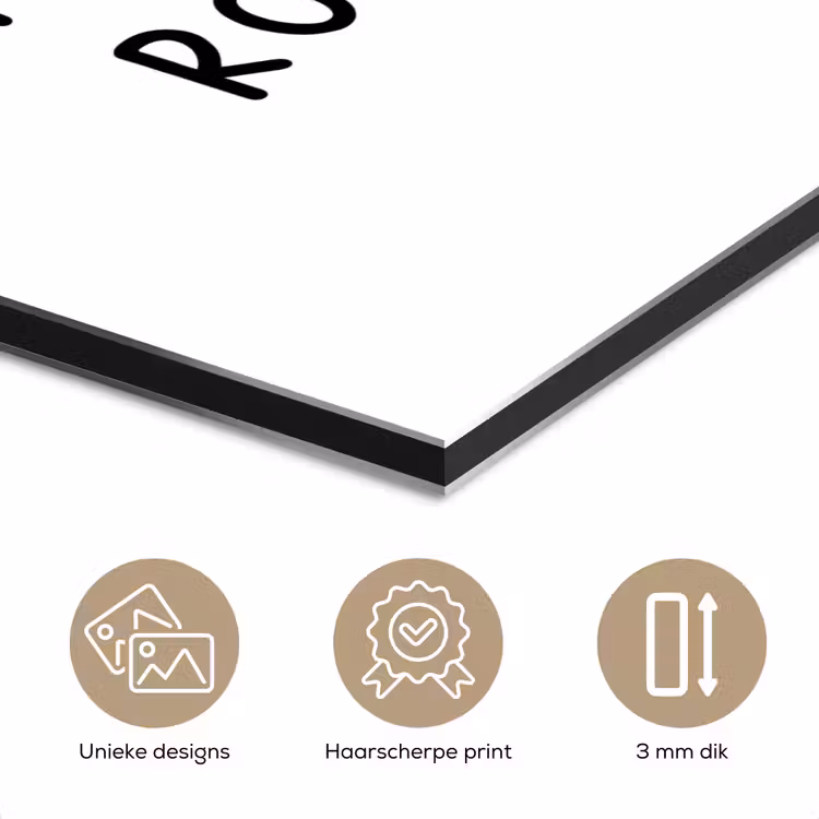 Spreuken - Quotes - Geluk zit in een klein rompertje aluminium wit klein -closeup_NL