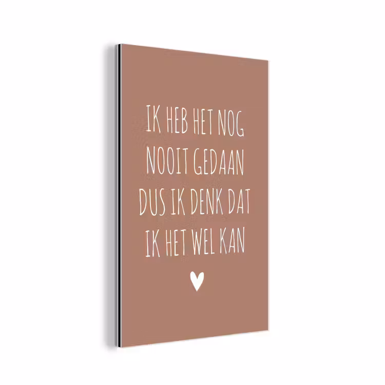 Spreuken - Quotes - Ik heb het nog nooit gedaan dus aluminium wit klein -3d