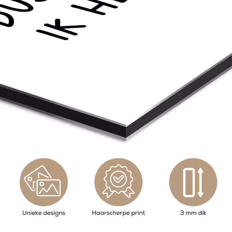 Spreuken - Quotes - Ik heb het nog nooit gedaan dus aluminium wit klein -closeup_NL