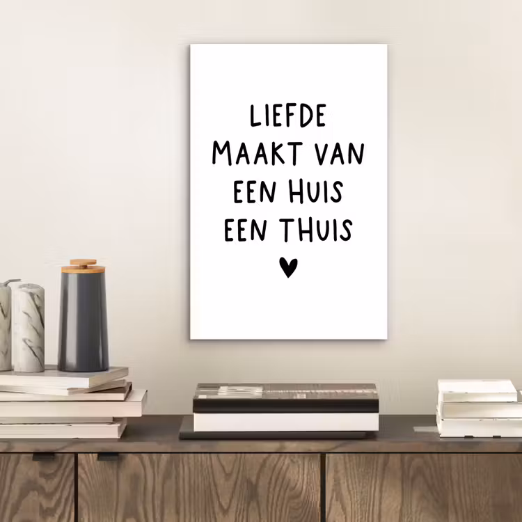 Spreuken - Quotes - Liefde maakt van een huis een thuis aluminium wit klein -sfeer1