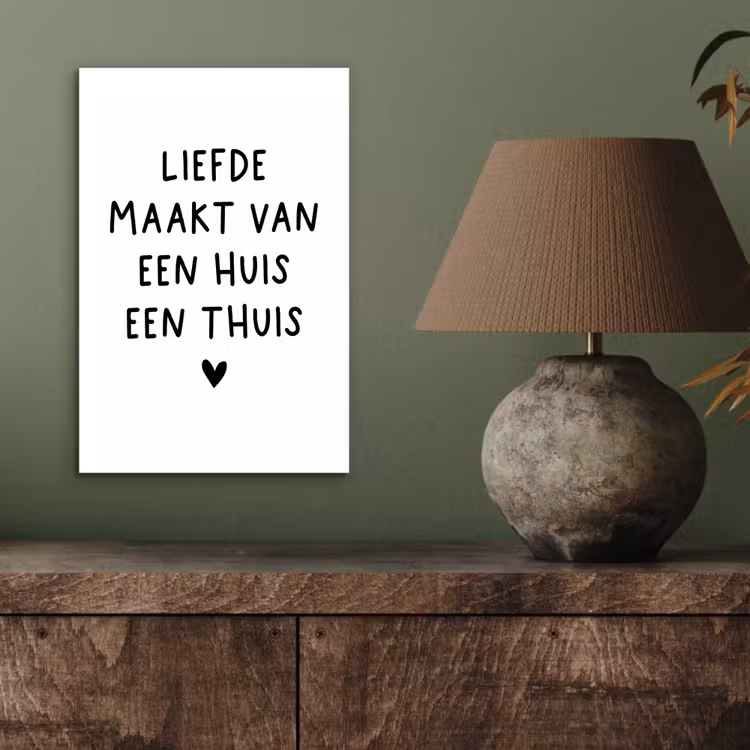 Spreuken - Quotes - Liefde maakt van een huis een thuis aluminium wit klein -sfeer2