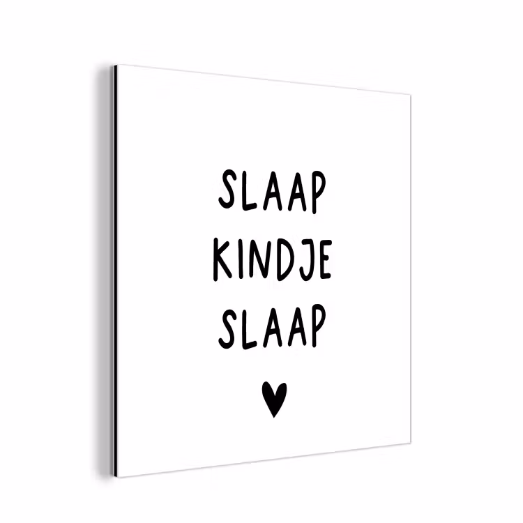 Spreuken - Quotes - Slaap kindje slaap aluminium wit klein -3d