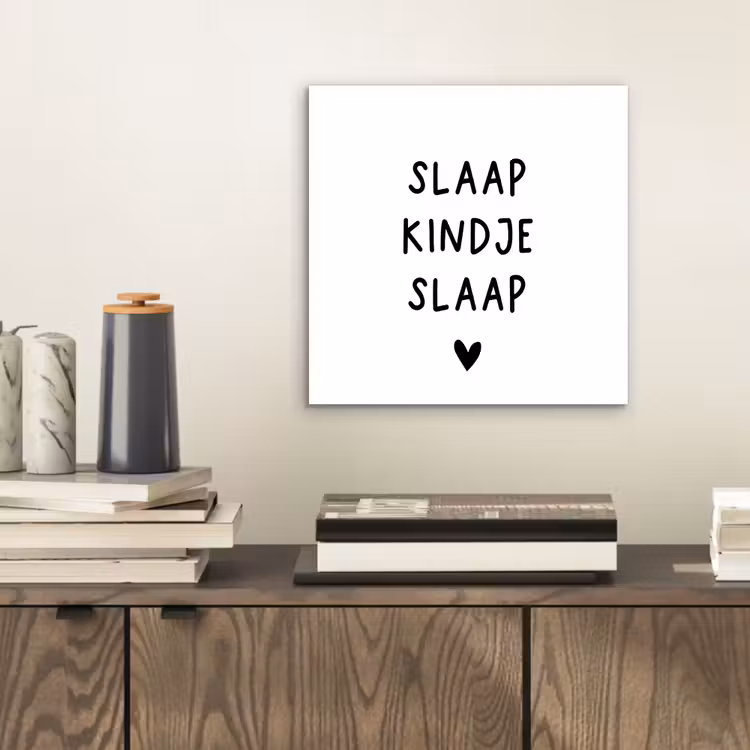 Spreuken - Quotes - Slaap kindje slaap aluminium wit klein -sfeer1