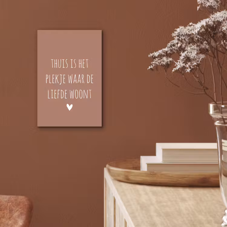 Spreuken - Thuis is het plekje waar de liefde woont - Quotes aluminium wit klein -sfeer4
