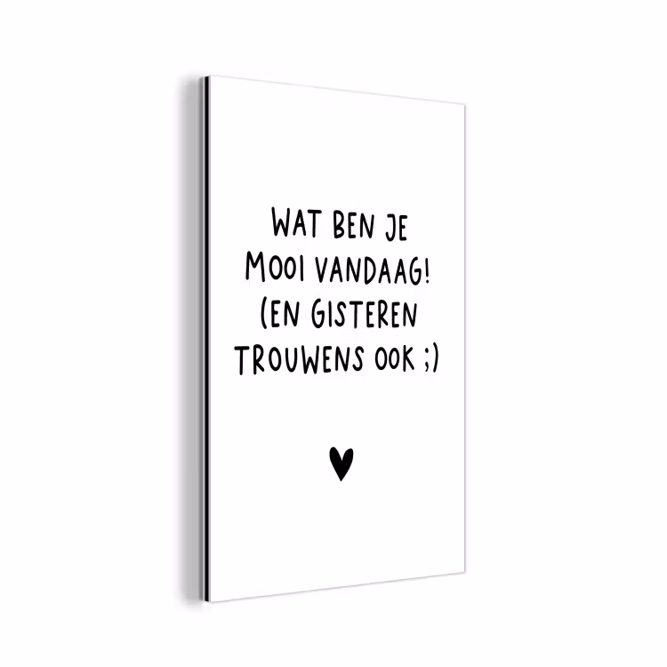 Spreuken - Wat ben je mooi vandaag - Quotes aluminium wit klein -3d