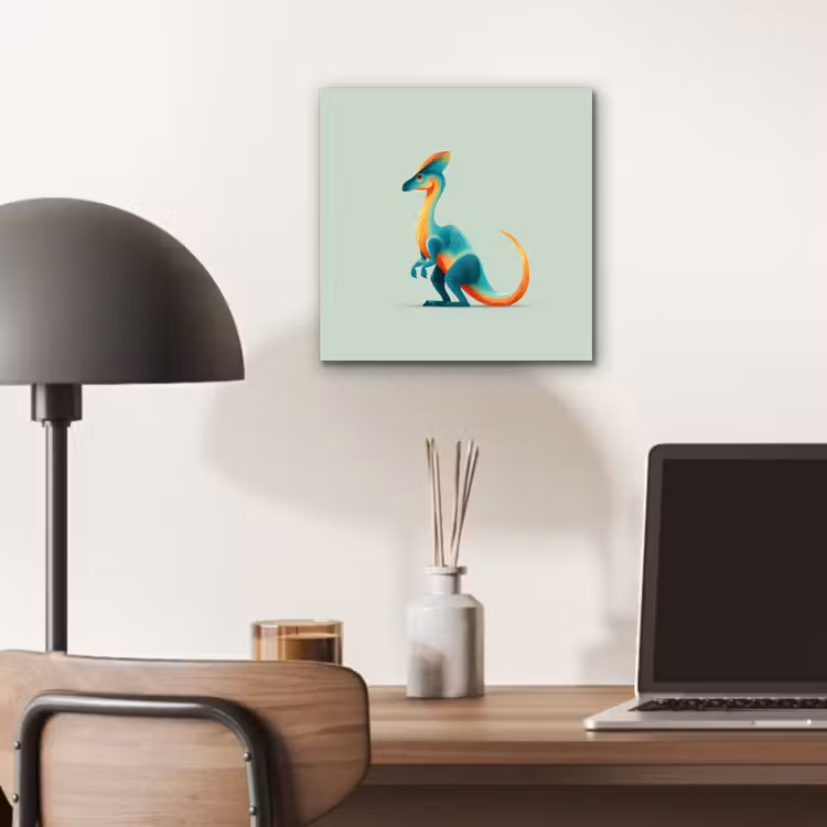 Staart - Dino - Minimalistisch - Blauw aluminium wit klein -sfeer5