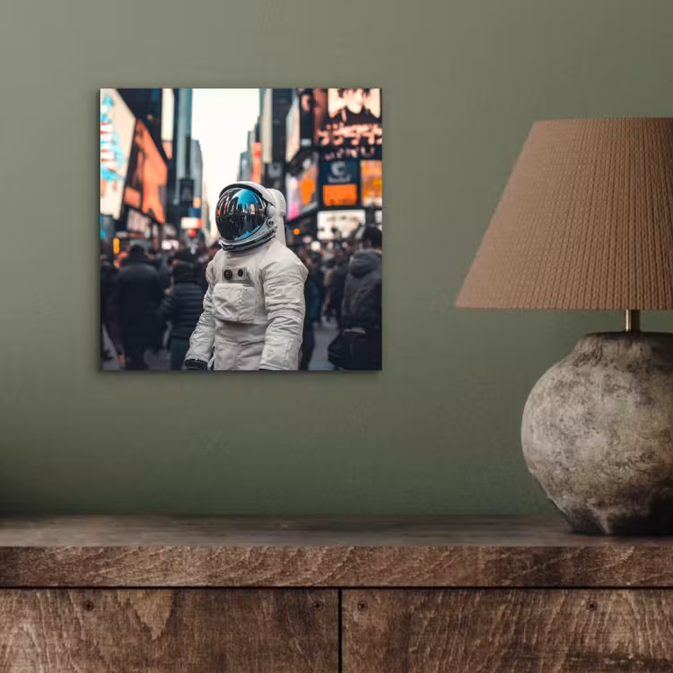 Stad - Mensen - Astronaut - Wit aluminium wit klein -sfeer2