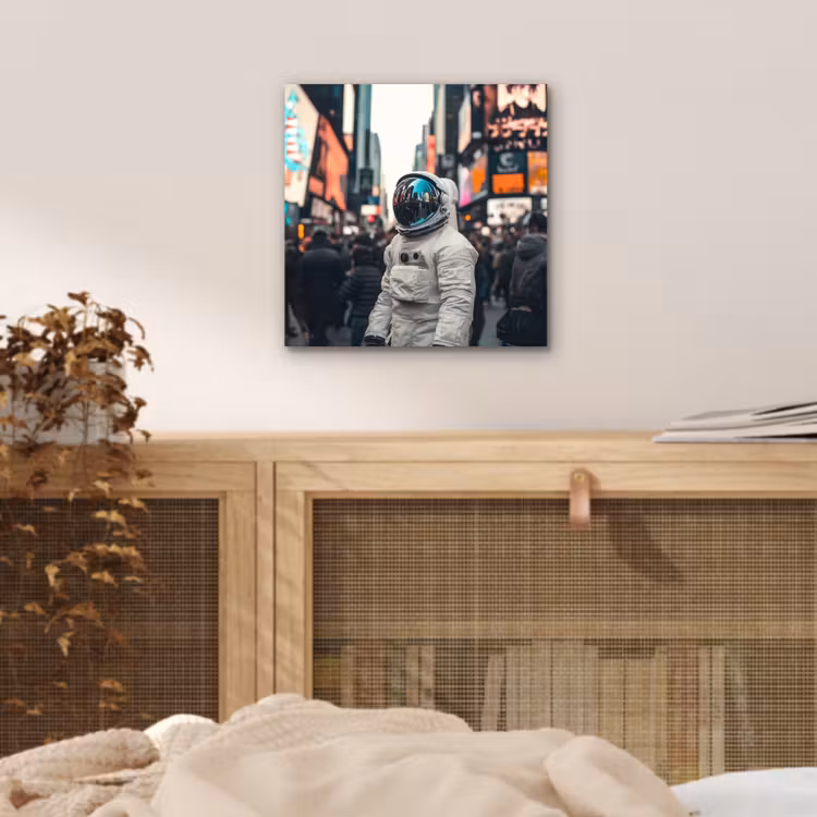 Stad - Mensen - Astronaut - Wit aluminium wit klein -sfeer3