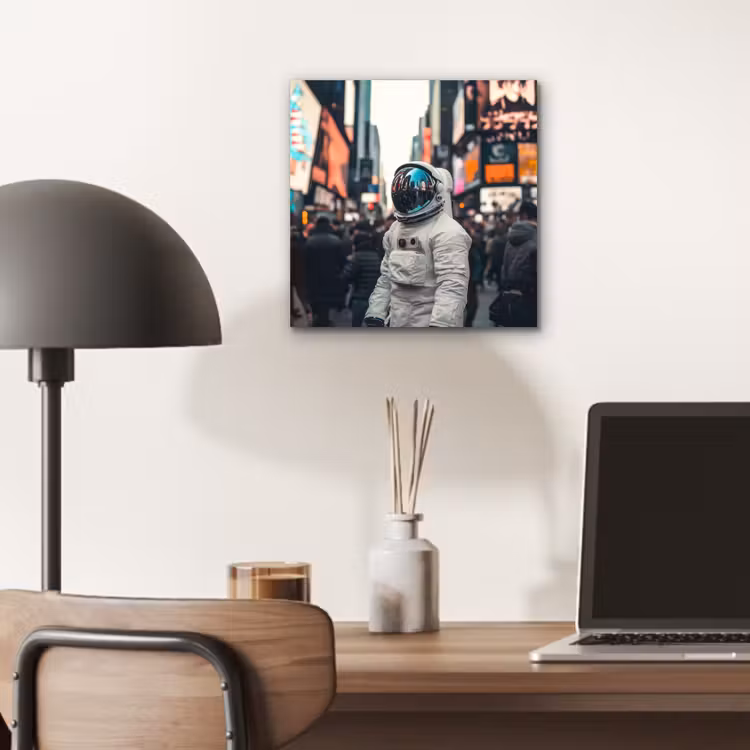 Stad - Mensen - Astronaut - Wit aluminium wit klein -sfeer5