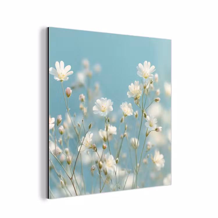 Stengels - Bloemen - Lucht - Wit aluminium wit klein -3d