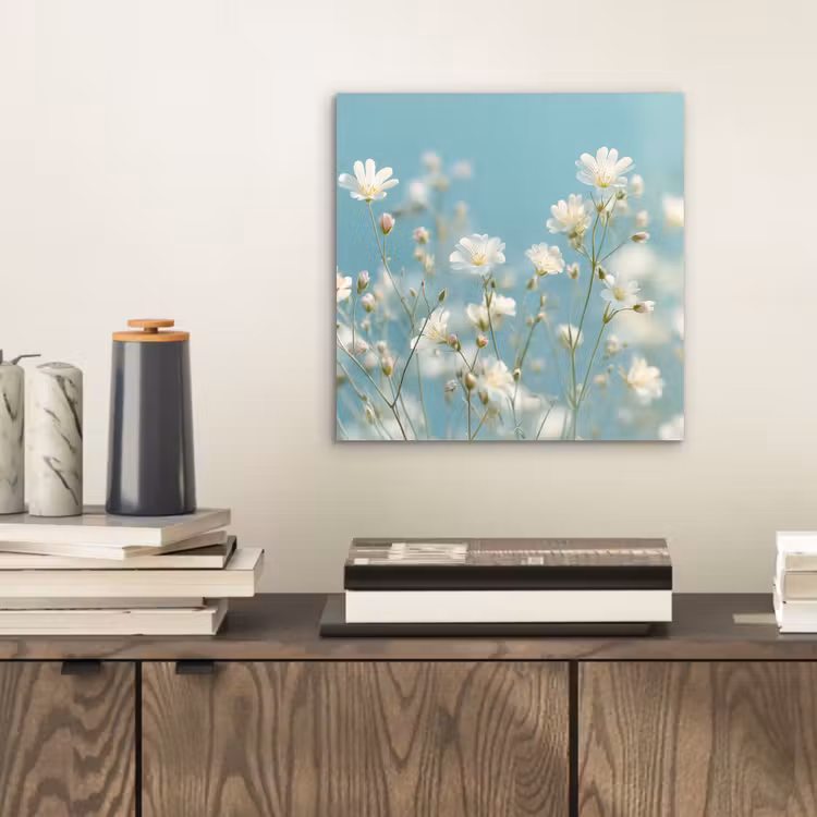 Stengels - Bloemen - Lucht - Wit aluminium wit klein -sfeer1
