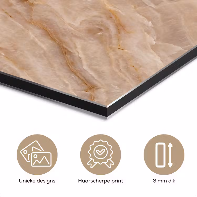 Steen - Ader - Natuur - Modern - Beige aluminium wit klein -closeup_NL