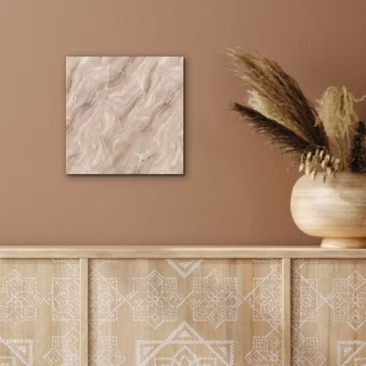 Steen - Golvend - Abstract - Beige aluminium wit klein -sfeer4