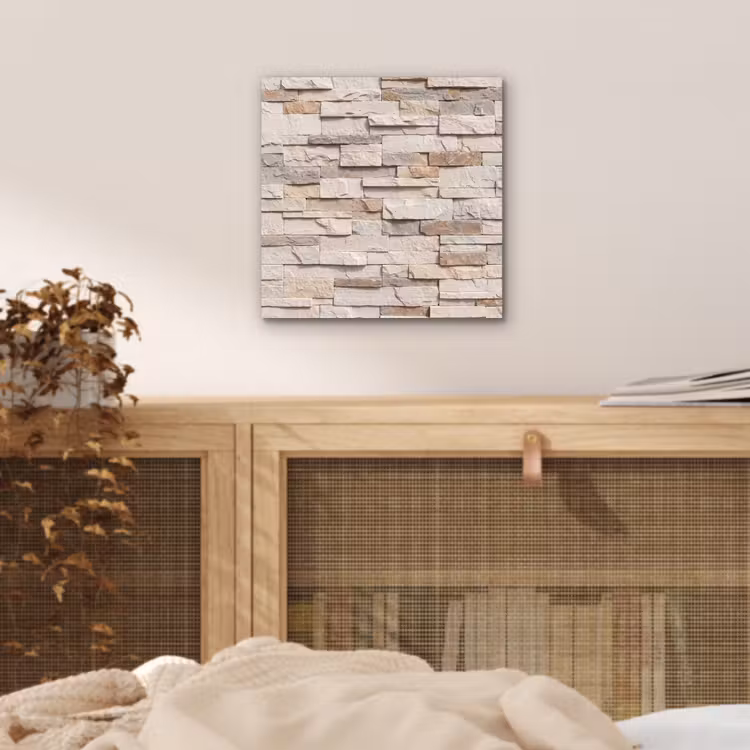 Steen - Muur - Textuur - Rustiek - Beige aluminium wit klein -sfeer3