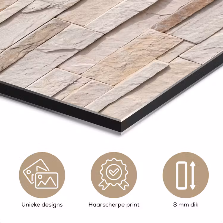 Steen - Muur - Textuur - Rustiek - Beige aluminium wit klein -closeup_NL
