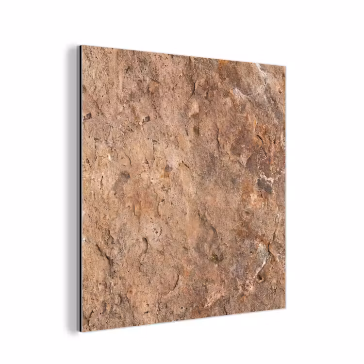 Steen - Natuur - Textuur - Abstract - Bruin aluminium wit klein -3d