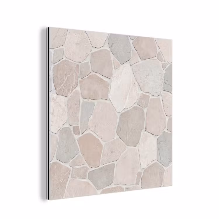 Steen - Patroon - Textuur - Beige aluminium wit klein -3d