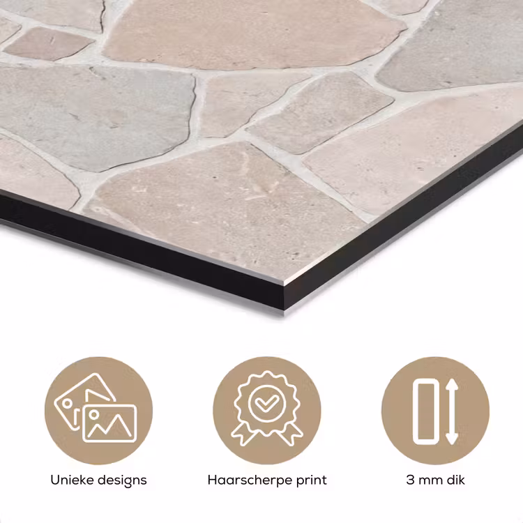 Steen - Patroon - Textuur - Beige aluminium wit klein -closeup_NL