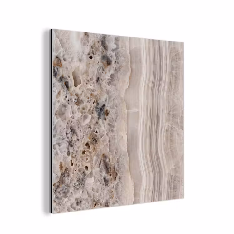 Steen - Textuur - Abstract - Beige - Wit aluminium wit klein -3d