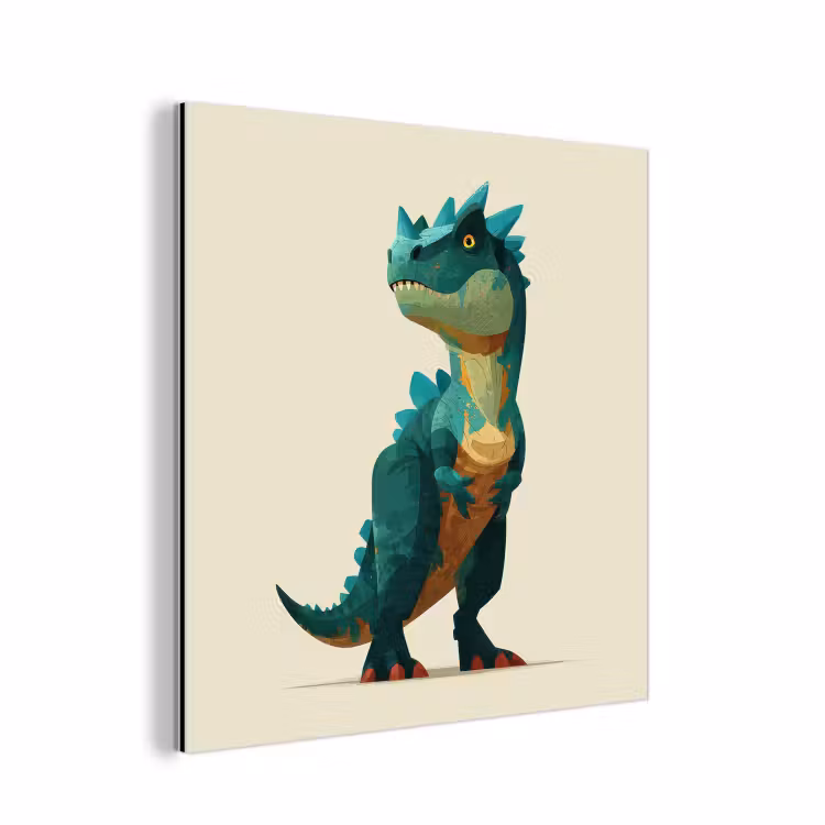 Stekels - Dino - Blauw - Gespierd aluminium wit klein -3d