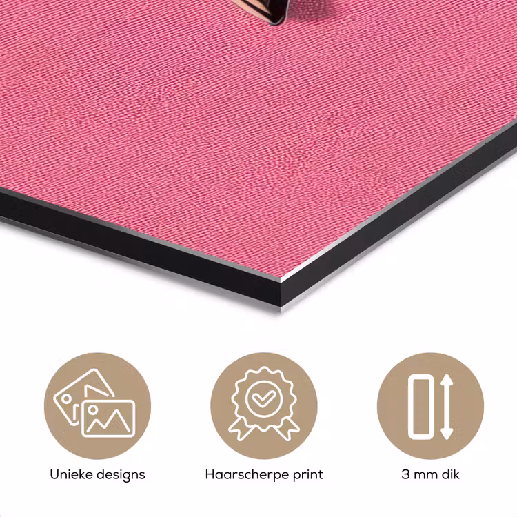 Ster - Luipaard - Print - Roze aluminium wit klein -closeup_NL