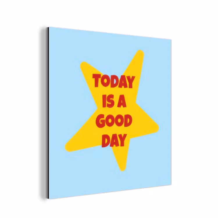 Ster - Today is a good day - Blauw aluminium wit klein -3d