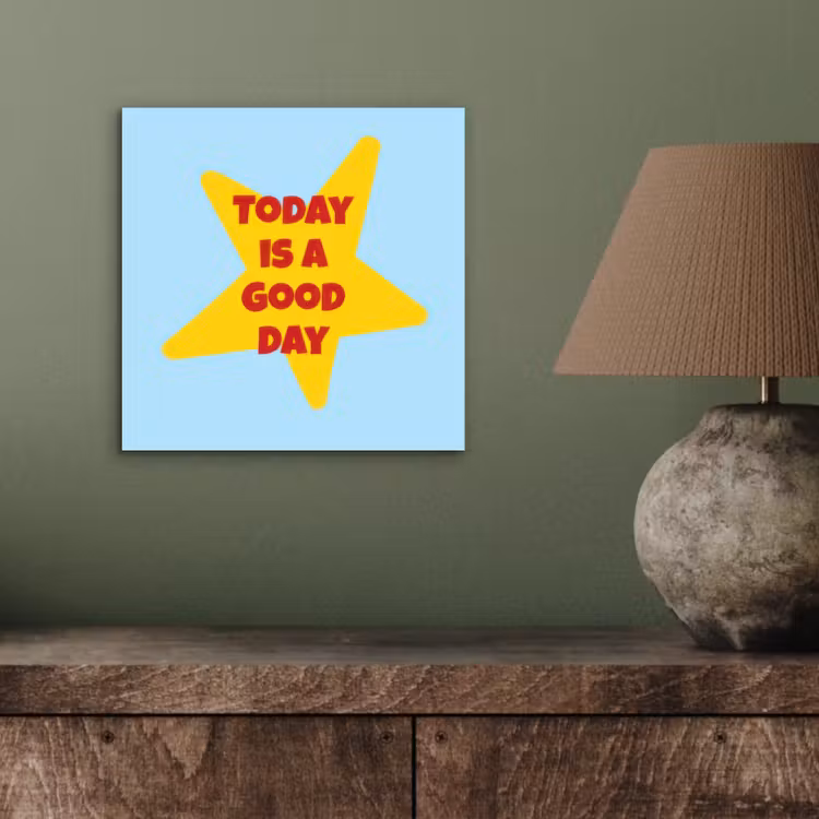 Ster - Today is a good day - Blauw aluminium wit klein -sfeer2