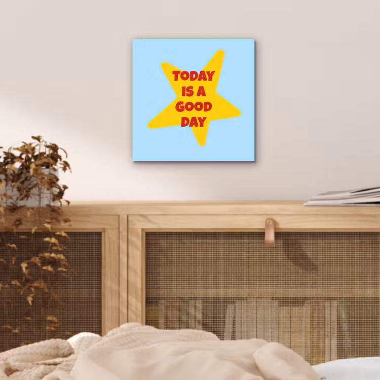 Ster - Today is a good day - Blauw aluminium wit klein -sfeer3