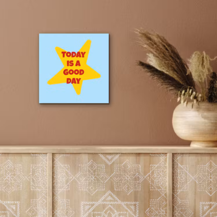 Ster - Today is a good day - Blauw aluminium wit klein -sfeer4