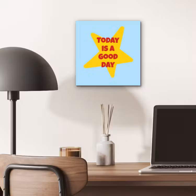 Ster - Today is a good day - Blauw aluminium wit klein -sfeer5