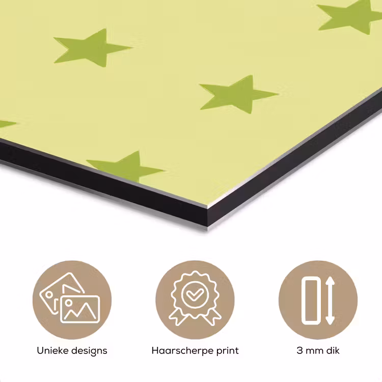 Sterren - Patroon - Groen aluminium wit klein 46 -closeup_NL