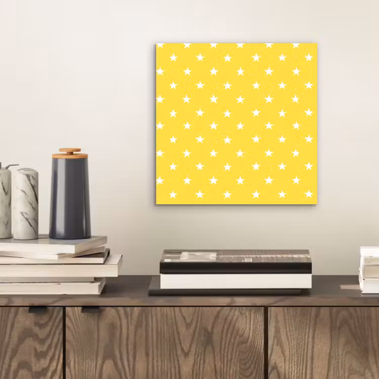 Sterren - Patroon - Minimalistisch - Geel aluminium wit klein 46 -sfeer1