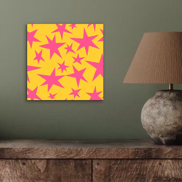 Sterren - Patroon - Roze - Geel aluminium wit klein 46 -sfeer2