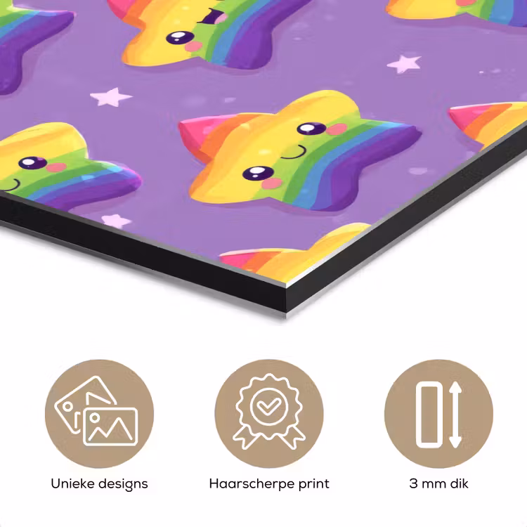 Sterren - Regenboog - Paars aluminium wit klein 46 -closeup_NL