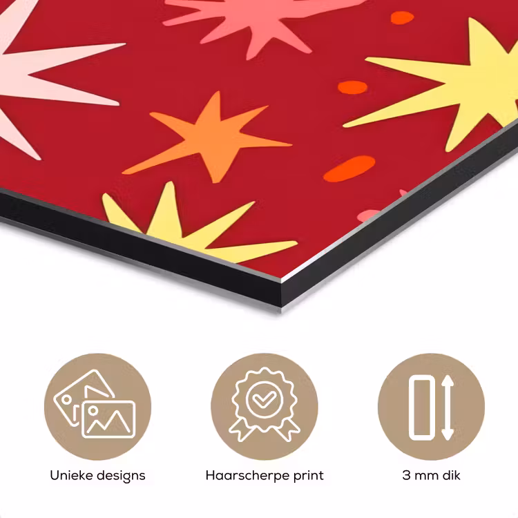 Sterren - Speels - Rood aluminium wit klein 46 -closeup_NL