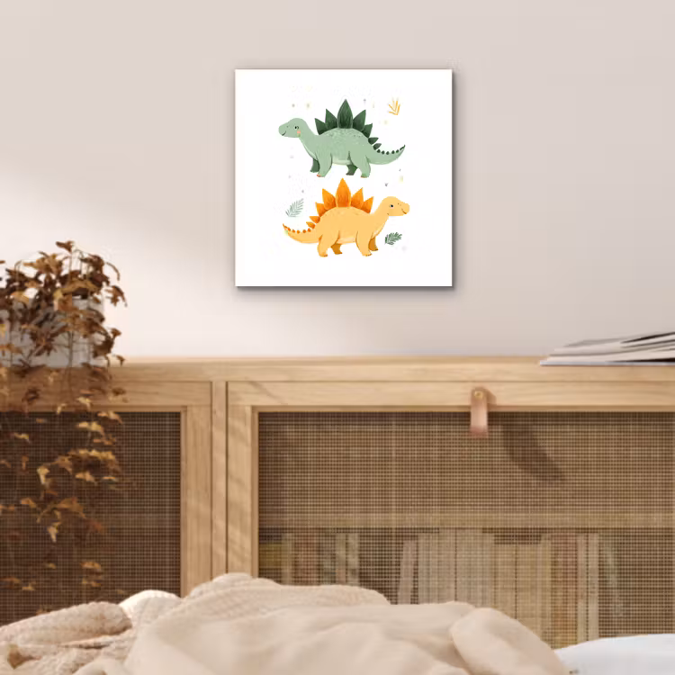 Sterren - Stegosaurussen - Blaadjes - Groen aluminium wit klein -sfeer3