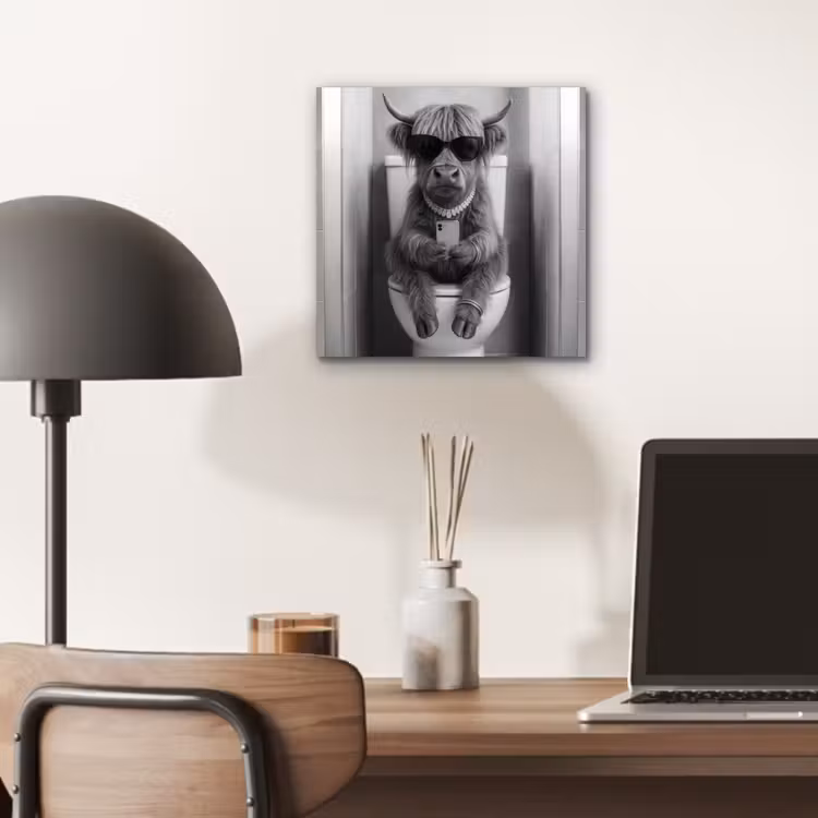Stier - Telefoon - Toilet - Zwart - Wit aluminium wit klein -sfeer5