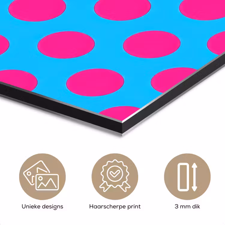 Stippen - Klassiek - Roze aluminium wit klein 46 -closeup_NL