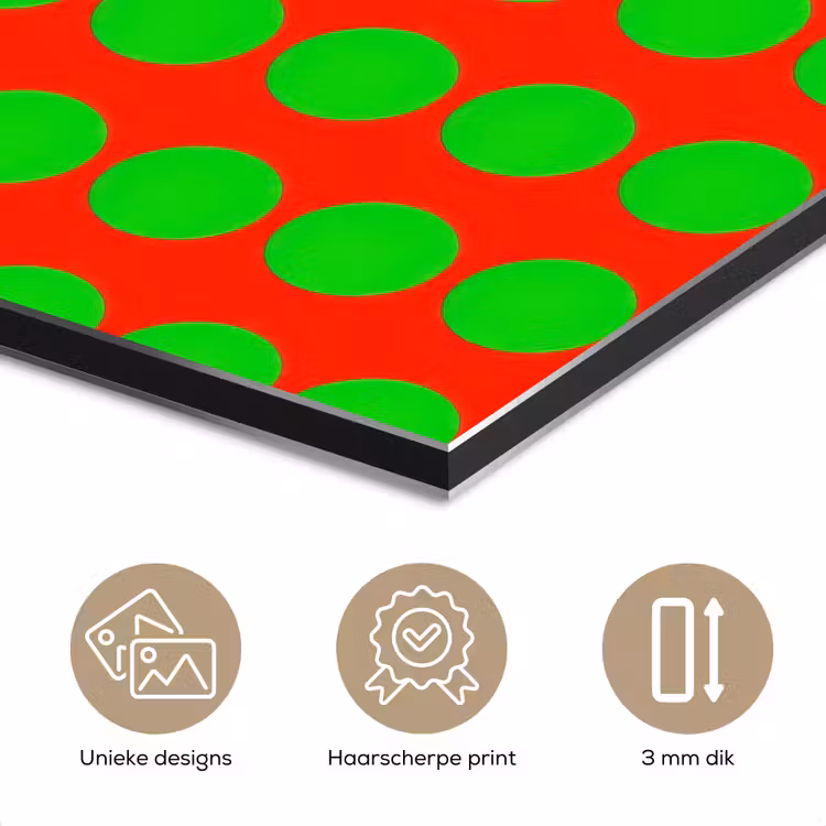 Stippen - Patroon - Groen aluminium wit klein 46 -closeup_NL