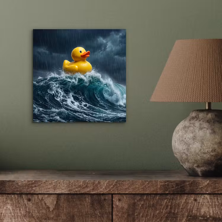 Storm - Badeend - Golven aluminium wit klein -sfeer2