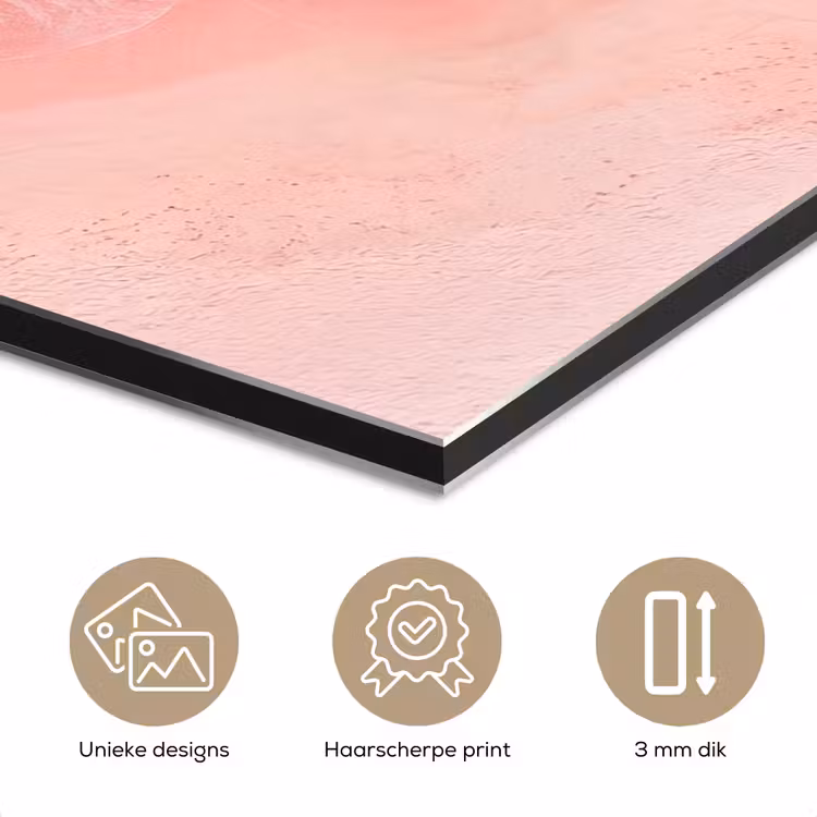 Strand - Oceaan - Golven - Roze Zand - Natuur aluminium wit klein -closeup_NL