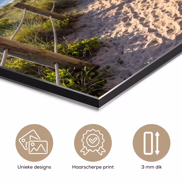 Strand - Zandpad - Oceaan - Natuur aluminium wit klein -closeup_NL