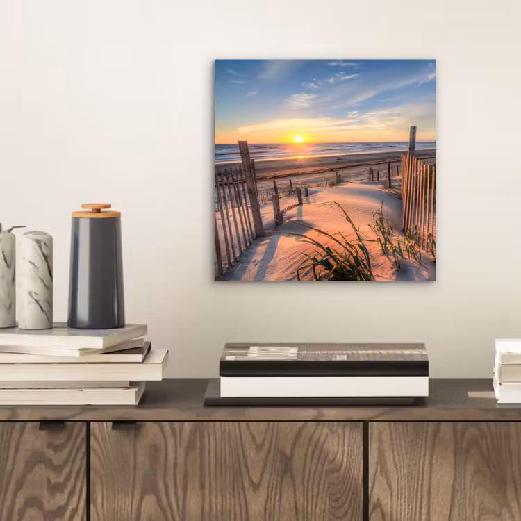 Strand - Zee - Duin - Zonsondergang - Landschap aluminium wit klein -sfeer1